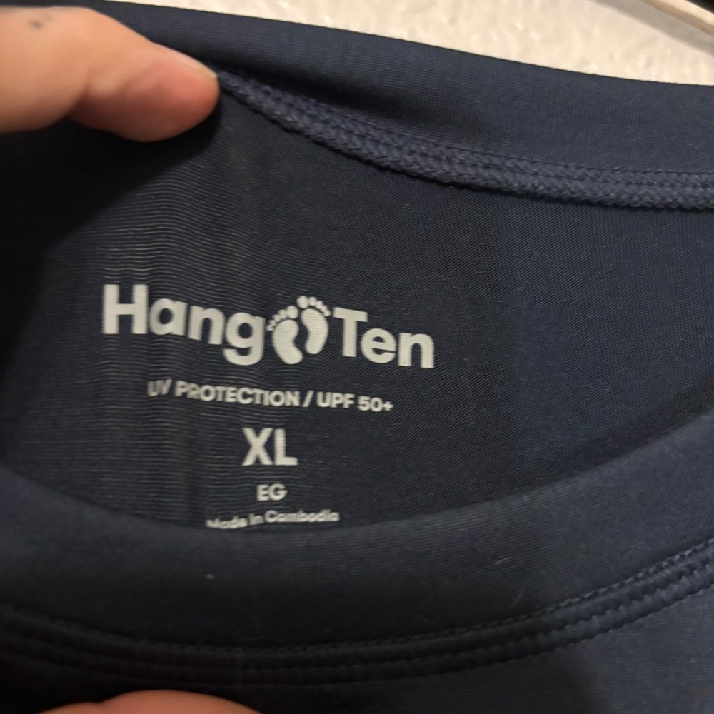 XL New with Tags Hang Ten Men's Long-Sleeve Crew Tee - Dark Blue - Picture 5 of 6
